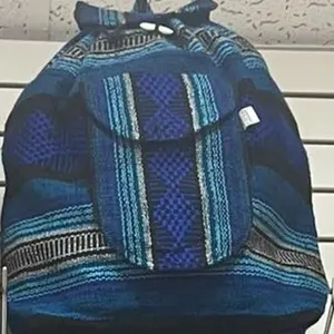 Backpack - Blue Striped Design with Adjustable Straps and Multiple Pockets for Everyday Use