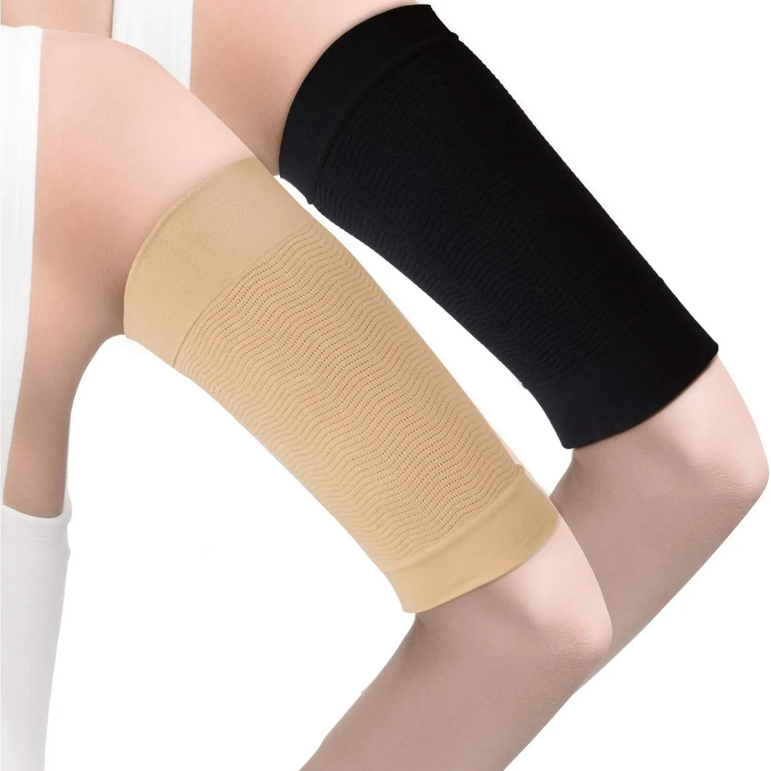 4 Pack Solid Nylon Spandex Arm Sleeves for Women, UV Sun Protection & Tattoo Cover-Up for All Seasons Sports like Baseball - Black & Nude, Armsleeve