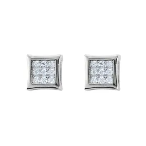 Men's and women screw back 6 mm square earrings, luxury gifts