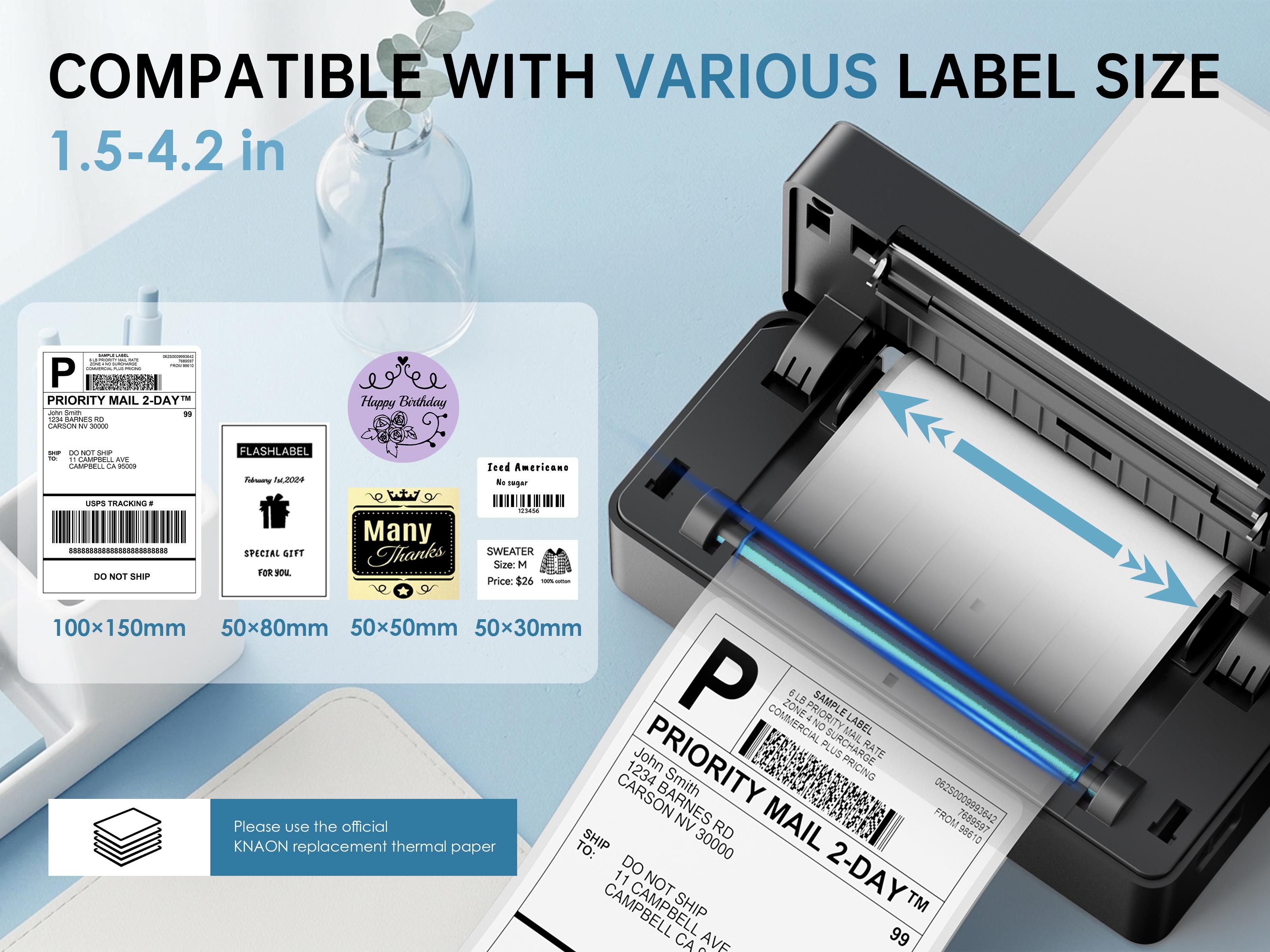 KNAON Shipping Label Printer Bluetooth Thermal Label Printer,Compatible with USPS, Amazon, Shopify, iOS/Android/Windows/Mac