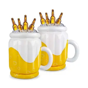 Inflatable Beer Mug Float Cooler – Summer Pool Party Must-Have Drink Holder | Ice Cold Beverage Float for Beach & Outdoor Fun