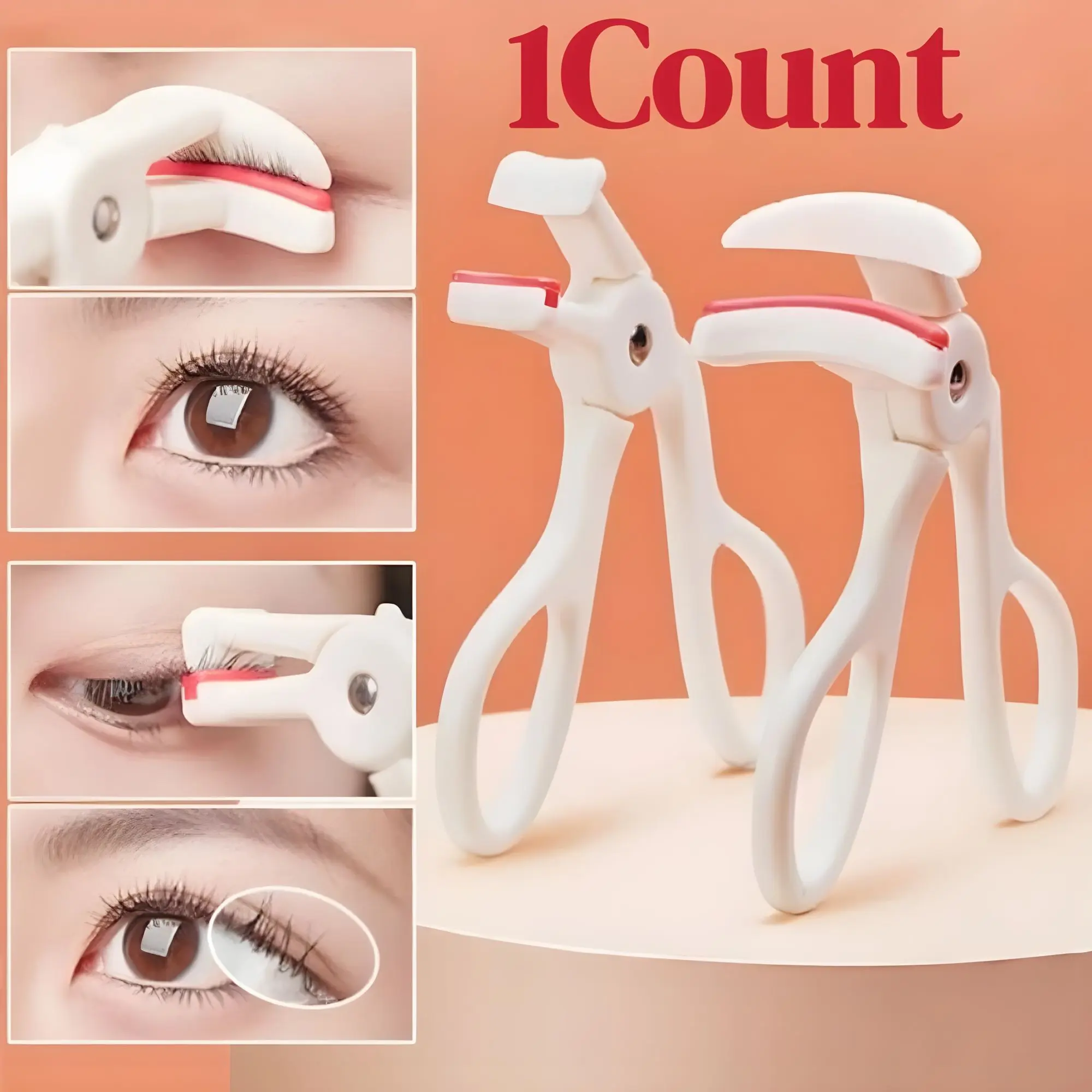 Natural Effect Eyelash Curler, 1 Count Beauty Tool Clip, Silicone Pads Lash Curling Tool, Eye Makeup Lash Lifting Tool, Cosmetic, Curl Lashes, Plastic Eyelash Curler