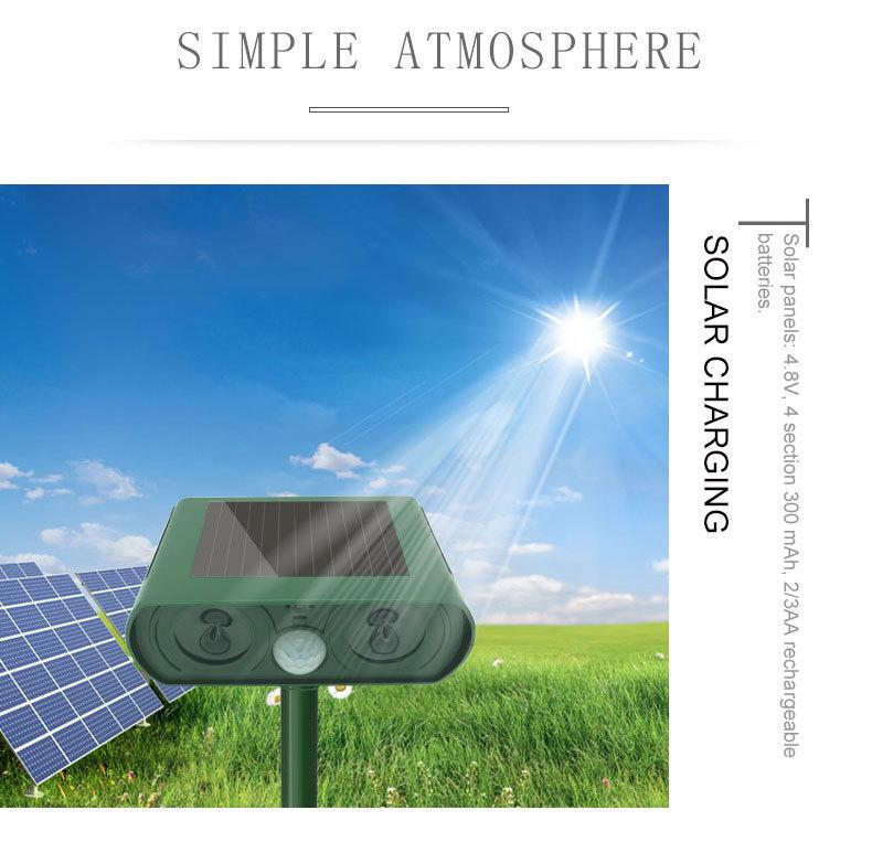 4-Pack Solar Ultrasonic Animal Repellent - Deter Deer, Rabbits, Squirrels for Yard Garden