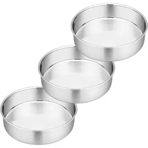 8 Inch Cake Pan Set | 3 Pcs Round Baking Pans Stainless Steel, Round Layer Cake Baking Pans 8 Inch Cake Pan Set | 3 Pcs Round Baking Pans Stainless Steel, Round Layer Cake Baking Pans