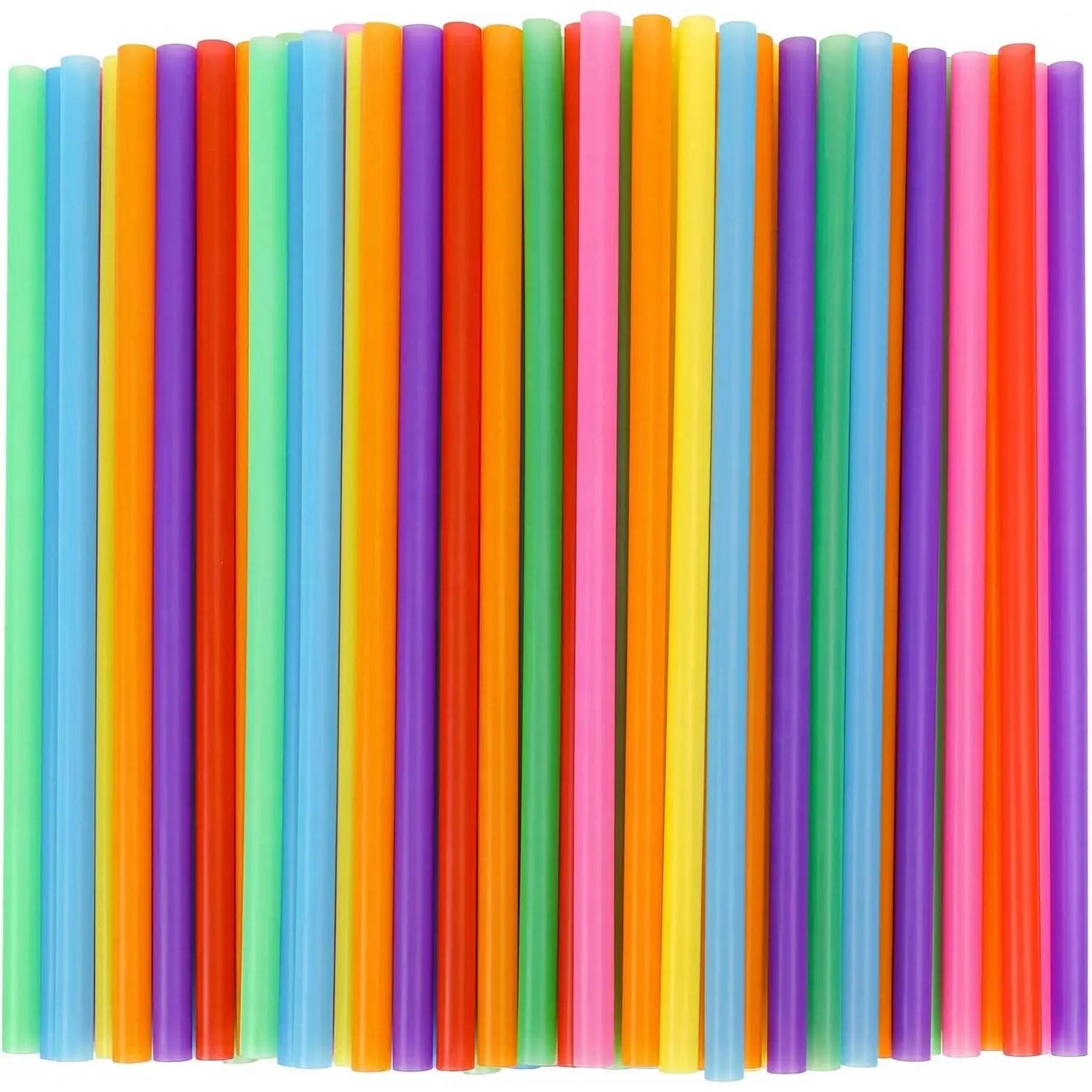 120-Pack Disposable Plastic Smoothie Straws, 10.3 in Assorted Bright Colors for Milkshake, Home & Party Use