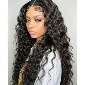 1 Unit — Multiple Sizes & Colors Available — HD Lace Front Wig: Deep Wave Texture, High Density, Wet-Look Waves. Curly Wig Designed for Women; Glueless Lace Front Wig with Pre-Plucked Hairline.