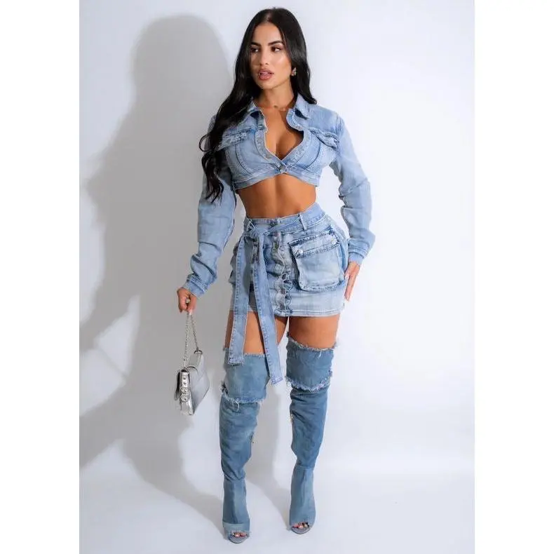 Denim Skirt Set