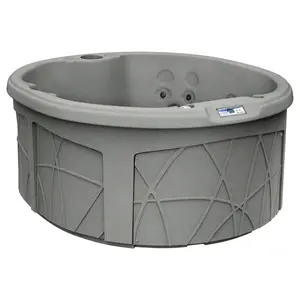 LifeSmart Key Largo Hot Tub Spa with 110 Volt Plug and Play and LED Light, Taupe