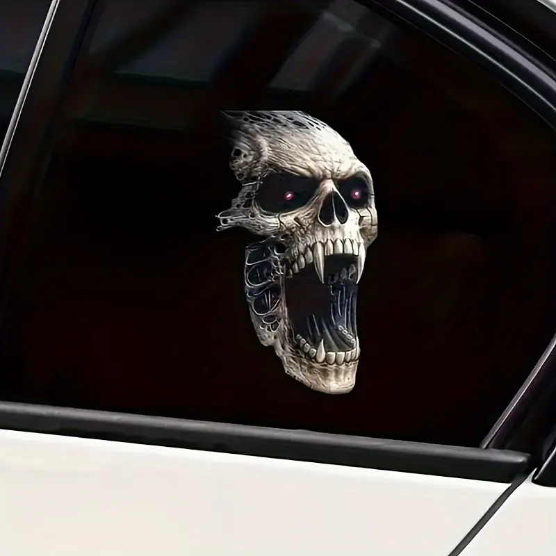 Waterproof Skull Head Sticker for Car, Outdoor Scratch Resistant, Easy Stick Material, Universal Decoration for Cars, Motorcycles, Laptops, Car Decals, Car Window Sticker, Car Stickers