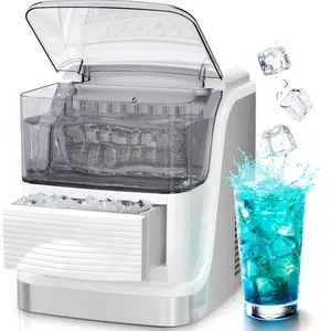 COWSAR Cubic Ice Maker Machine, 2 Ice Size, 33 Lbs/Day, 24 Pcs Ice Cube Per Cycle, Large Ice Cube Storage Capacity, Adjustable Ice Thickness for Home/Office/Dorm, Silver