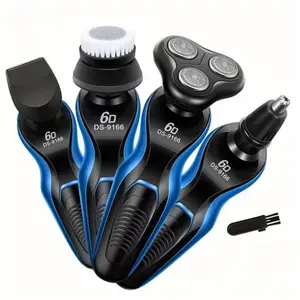 4 in 1 Men's Electric Shaver, 3 Floating Heads for Wet & Dry Shaving, Usb Rechargeable & Washable, Valentine's/father's Day Gift for Dad/husband/boyfriend - Premium Beard & Facial Hair Trimmer
