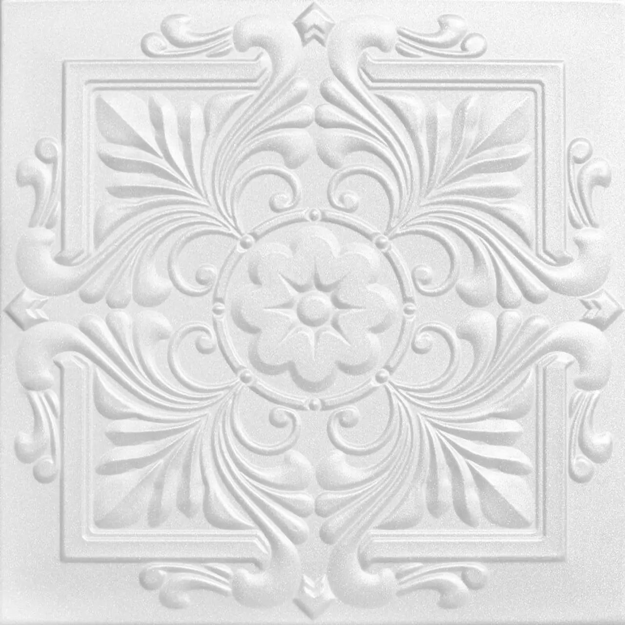 A La Maison Ceilings Easy-Upgrade Elegant Victorian Polystyrene Glue-Up Tiles, 20 in x 20 in Decorative Commercial Type, Installation-Ready #R14 (Pack of 8) – 21.6 sqft