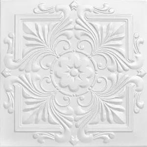 A La Maison Ceilings Victorian 20 in x 20 in Decorative Styrofoam Glue-up Ceiling Tiles - #R14 - (Pack of 8) / 21.6 sqft