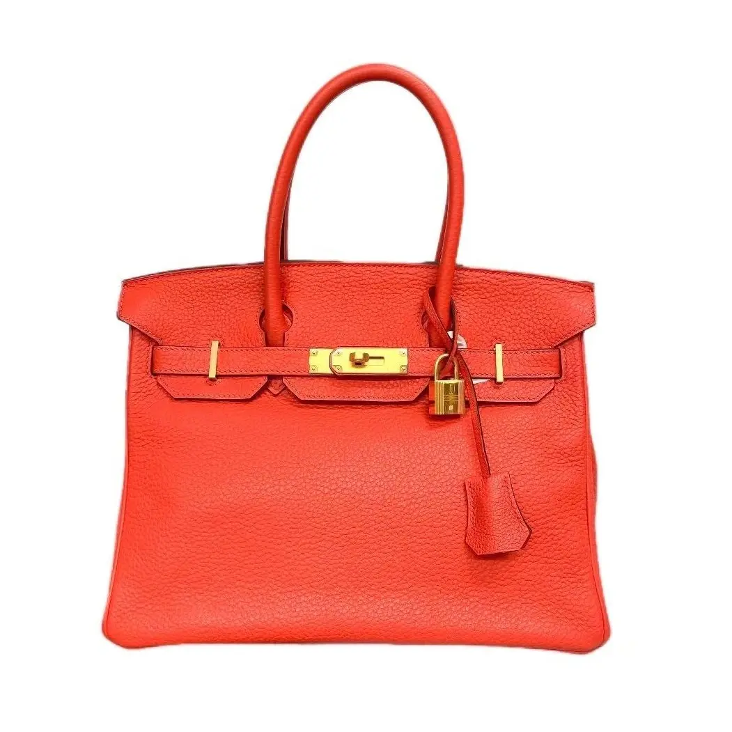 Pre-owned HERMÈS Togo Leather Tote Bags Birkin 30 GHW (R Stamp 2014)