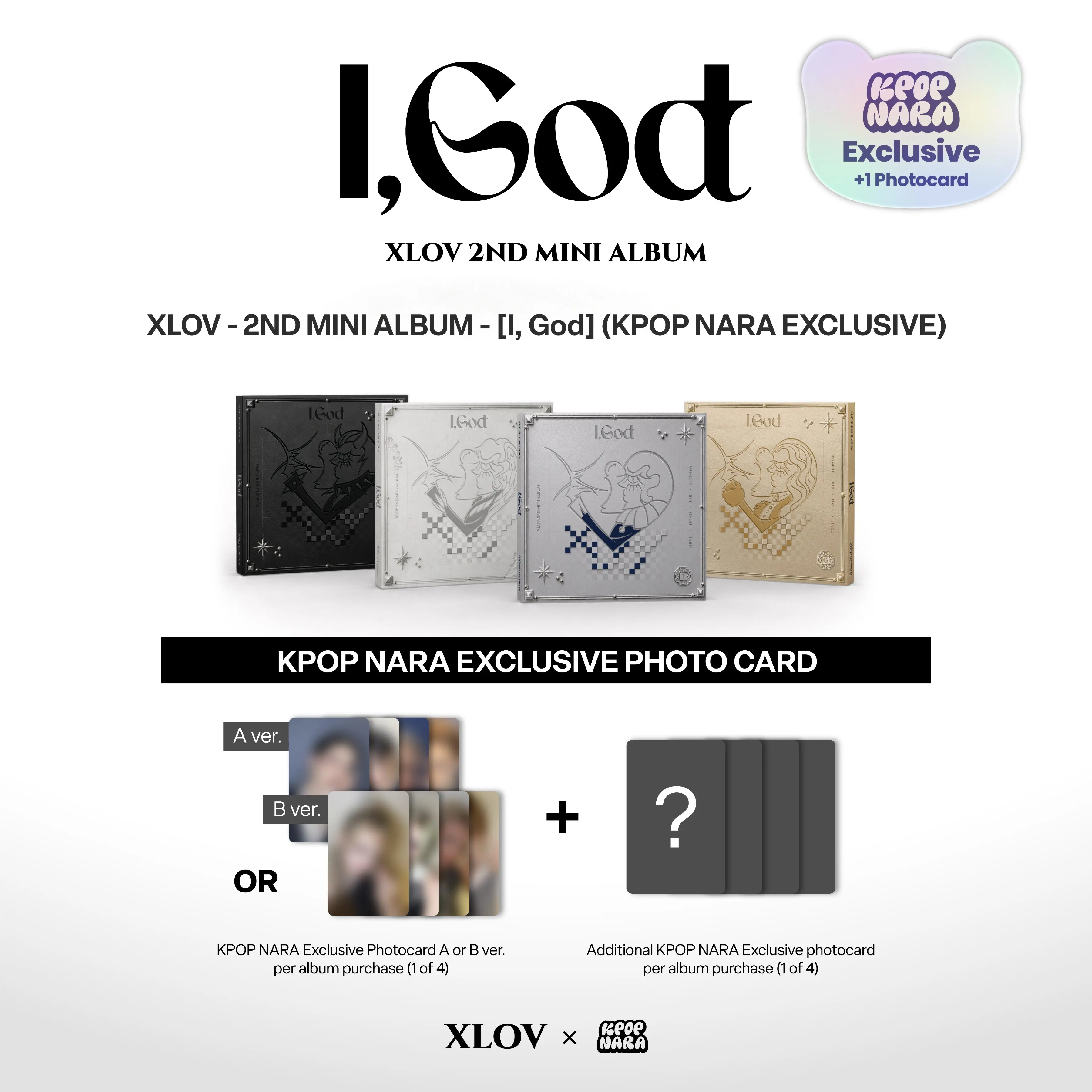 XLOV - 2nd MINI ALBUM [I,God] (Kpop Nara Exclusive - B Ver.)