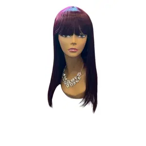 Gabby-synthetic 24” tl99j/wine straight wig with bangs