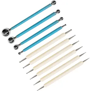 10 count Dotting Tools, Ball End Dot Art Tools for Rock Painting, Pottery Clay Modeling Embossing Art Mandala