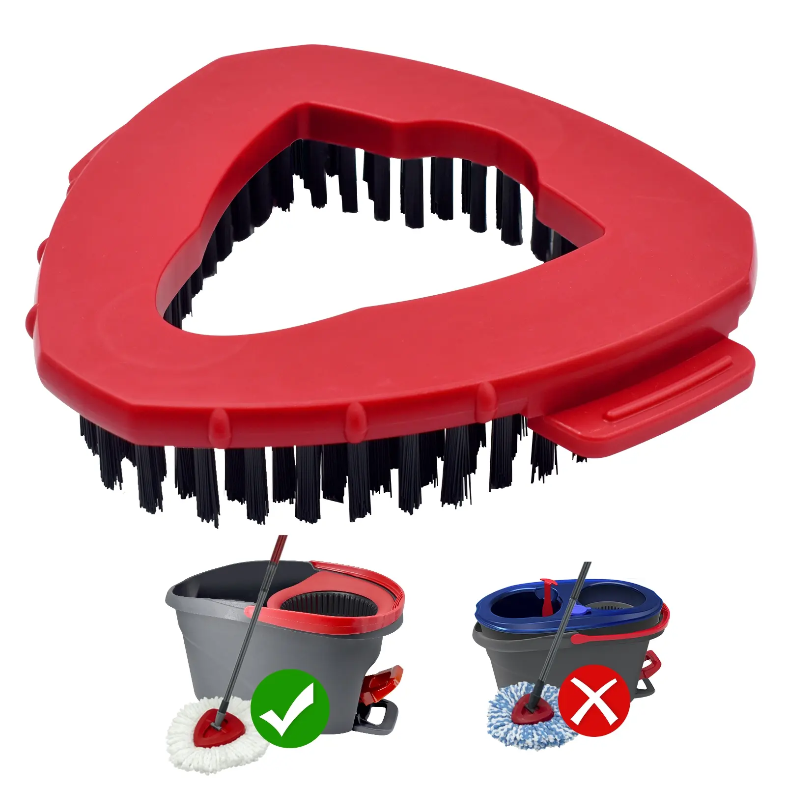 1/2Pcs Replacement Brush Head for Vileda O-Cedar Easywring Spin Mop 1-Tank System, Strong Cleaning Effective Durable Reusable Cleaning Tool for Kitchen Bathroom Cleaning Supplies, Spin Mop Replacements, Spin Mop Heads, Spin Mop Refill