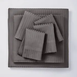 Threshold 400TC Cotton Damask 6PC Sheet Set Sophisticated, Gray, King