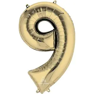34" Number 9 White Gold Anagram
