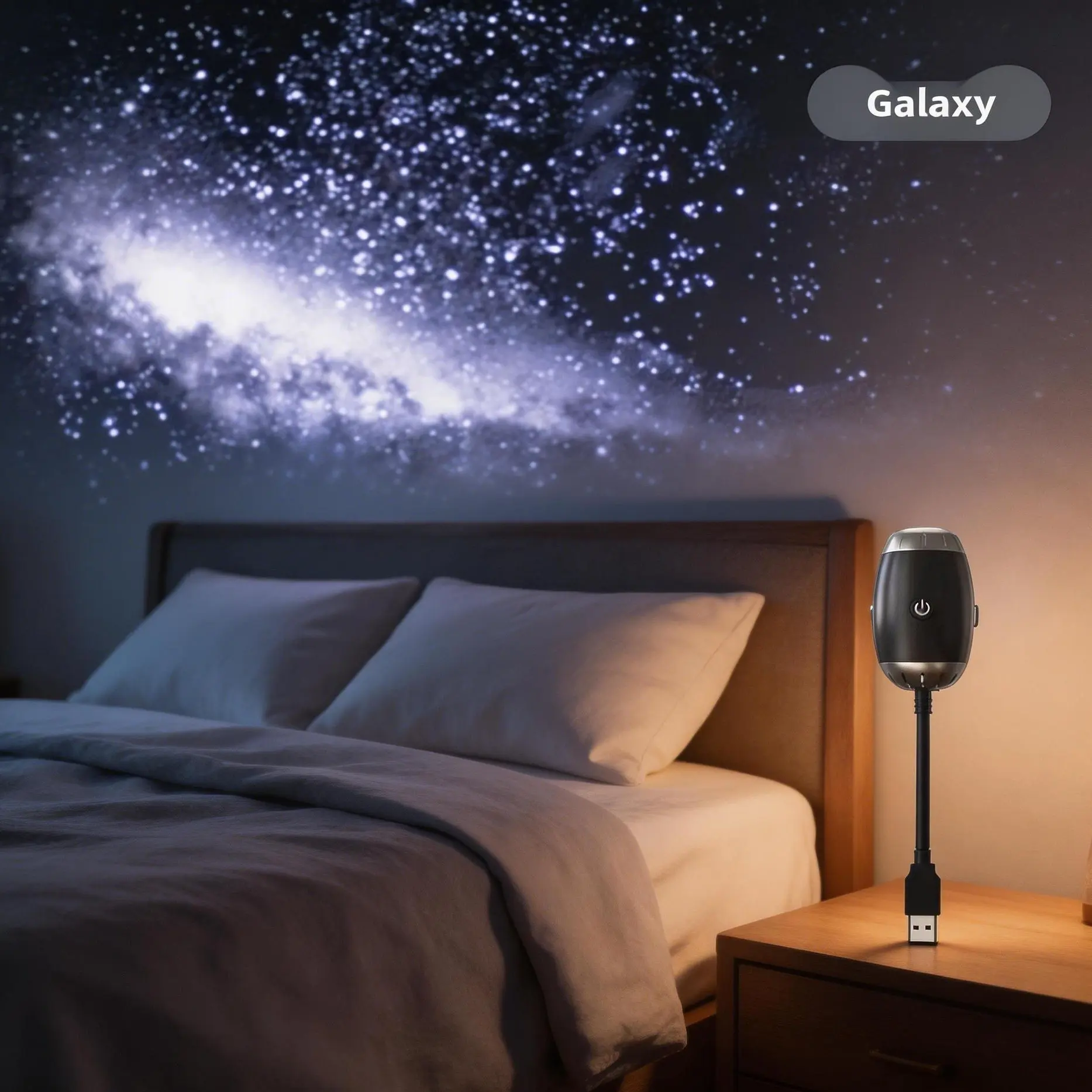 Galaxy Car Mounted Starry Sky USB Ambient Light High-Definition Focusing Plug-and-Play Interior Decoration for Night Drive Atmosphere lamp projector, Ambient Vibe Lights, Decorative Atmosphere Light