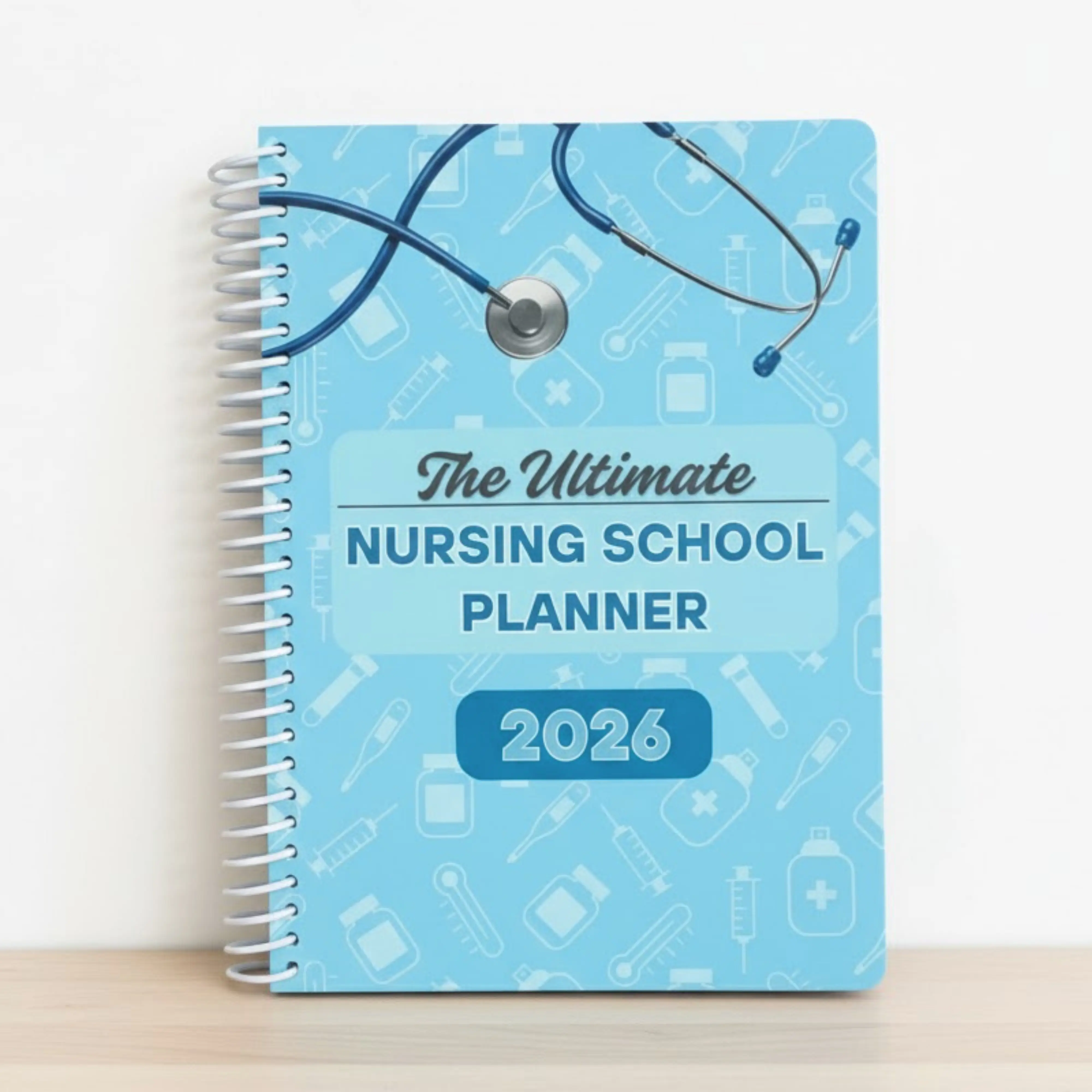 2026 Nursing School Printed Planner, Dated January-December 2026, Weekly Hourly Layout, Monthly Outline for Tests, Assignments & Clinicals, Schedule Tracking with Motivational Messages, Reference Section