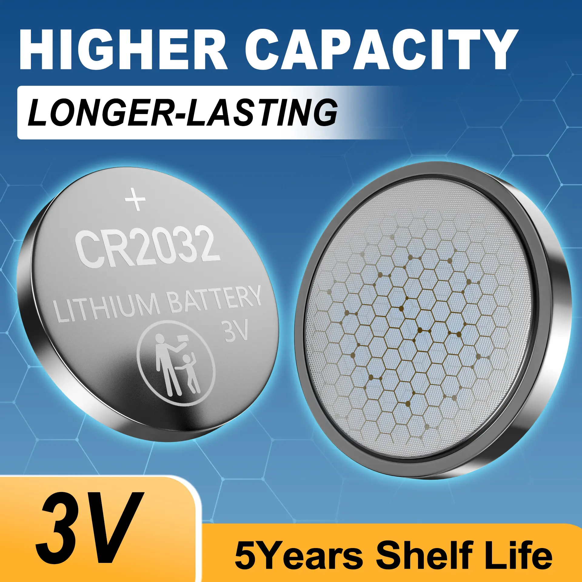 CR2032 Lithium Coin Batteries, 3V, Mercury-Free, Long-Lasting Power (48/20/10/6/4-Pack) for Key Fobs, Smart Sensors, Electronic Gadgets