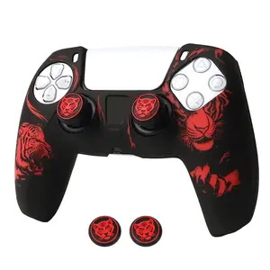 Soft Silicone Case Laser Engraving Design For PS5 Controller Cover Dustproof Shockproof for PS5 Gamepad Skin Joystick Covers Game Console Accessories