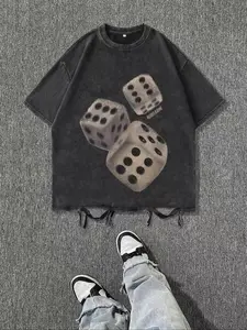 Men's Short Sleeve T-Shirt, Spring Summer Casual Wear, 9oz Air Layer Knit Fabric, Thick Elastic Design, Loose, Big Silhouette Style