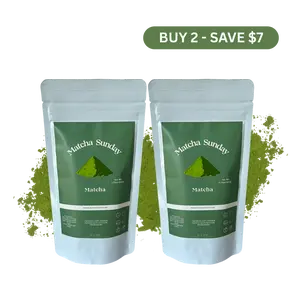 Matcha Sunday Ceremonial Grade Matcha Powder (50g) - Pack of 2 - Traditional Green Tea, Smooth, Vibrant, Savory, Stone Grind