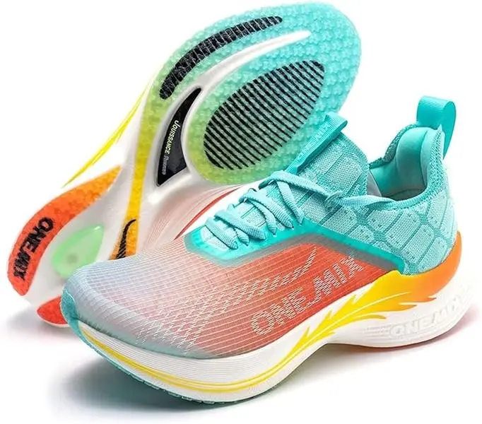 ONEMIX Light Armor Unisex Carbon Fiber Plate Running Shoes Men's Road Running Shoes Marathon Running Shoes Wide with Arch Support Lightweight Breathable Sneakers