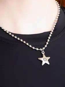 Waterproof Initial Star Necklace | Non-Tarnish Jewelry | Silver Stainless Steel and Gold