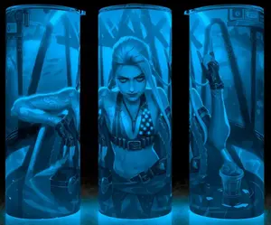 Glow in the Dark Jinx in a Hot Tub Arcane League of Legends Anime  Cup Mug Tumbler 20oz with Lid & Straw, Stainless Steel, Lightweight Design for Hydration - Reusable, Stylish