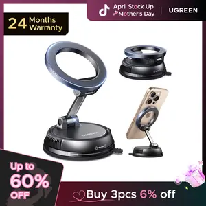 UGREEN Vacuum Magnetic Car Phone Holder,Car Phone Mount, 360° Adjustable for MagSafe Car Holder Foldable Suction Phone Mount for Car, for Garmin GPS/Mirror/Smooth Surface, for iPhone 17 16 Pro Max 15, and Android,tiktokshopstockup,mothersdaygift