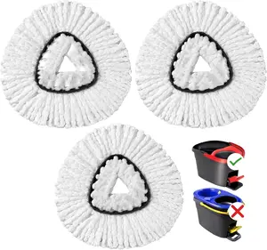 Mop Replacement Heads Compatible with O-Cedar EasyWring Spin Mops 3 Pack-Washable Microfiber Spin Head Refills-Easy Cleaning Mop Head Replacement Household Items