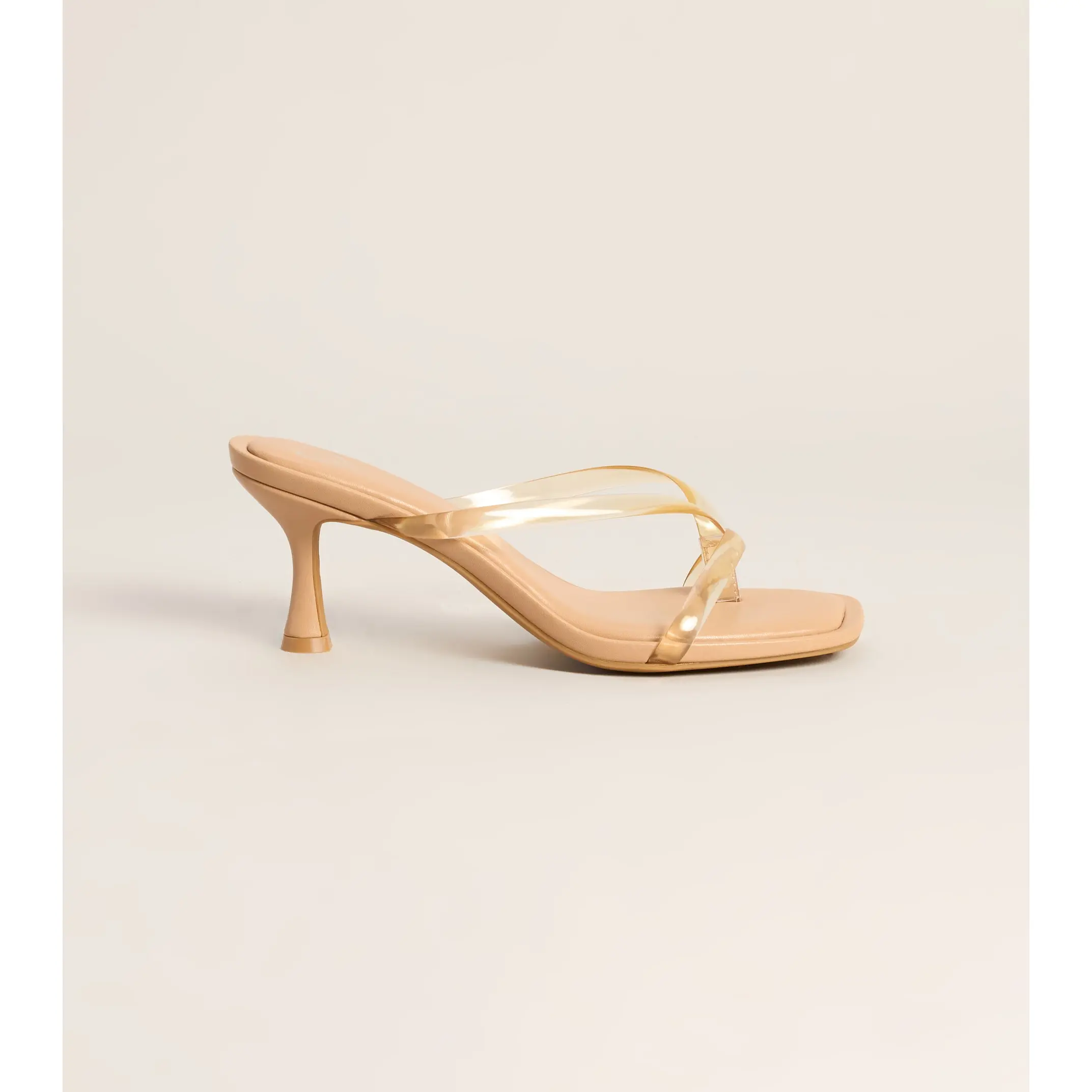 Clear Choice Jelly Thong Strap Kitten Heels