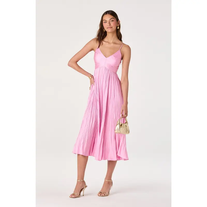 pleated midi dress - TikTok Shop