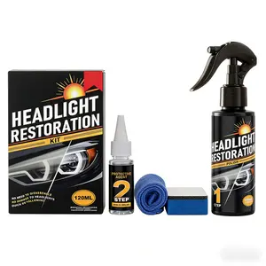 Car headlight refurbishment and repair fluid, no need to polish, car headlight shell aging cleaning agent kit, lampshade yellowing polishing agent tool