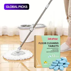 12-Pack Floor Cleaning Tablets (lemon Scent), Eco-Friendly Formula, Powerful Stain Removal & Odor Elimination, Suitable for All Floors #GLOBAL PICKS