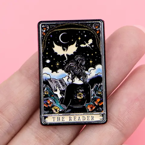 Reading Girl Unique Design Zinc Alloy Enamel Badge Brooch Lapel Pin, Women&Men Stylish Fashionable Fashion Accessory for All Seasons, Perfect Gift Idea