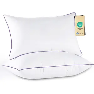 Bed Pillows Standard/Full Size Set of 2, Washable Supportive Bed Pillows with Super Soft Down Alternative Fill, Luxury Fluffy Hotel Quality for Side, , and  Sleepers