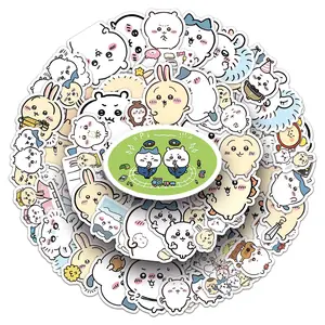 50 Pieces of Chiikawa Graffiti Stickers Cartoon Cute Usagi Hachiware Decorative Guitar Phone Case Stickers Friends Gifts
