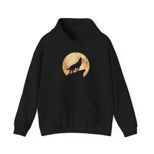 Wolf Animal Moon Forests Night Animals Lovers Wolves Wildlife Hoodie, Women Men Wolf Lovers Christmas Gifts Wolf Hoodie