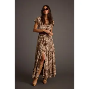 Sundance Mocha Printed Maxi Dress