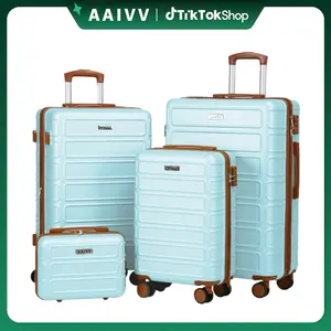 AAIVV 4PCS Expandable Hardside Shell Luggage Set - 13/20/26/28in Durable ABS TSA-Proof Travel Bag Set with Lock, 4-Wheel Double Spinners, Checked Bag for Family Travel, Checked Bag Luggage