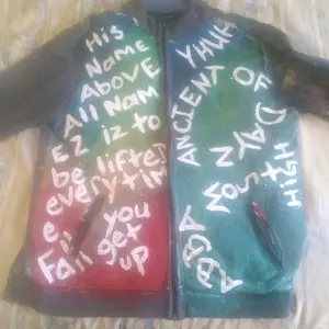 This is a Fass Ella Jacket with the background design blond hoodie pikachu shirt