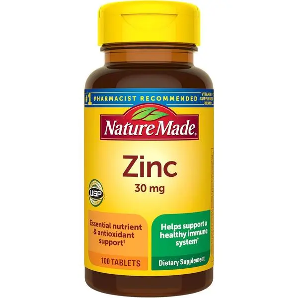 Nature Made Zinc Vitamin Supplements, 30 mg Per Serving, Immune Health & Antioxidant Support Dietary Supplement, 60 Gummies, 30-Day Supply