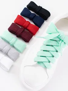 7 Pairs Wide Single Layer Shoe Laces 2.5cm, Plain Color Skateboard Shoelaces, Simple Design for Sports Shoes, Casual Shoes, Skater Shoes, Sneaker