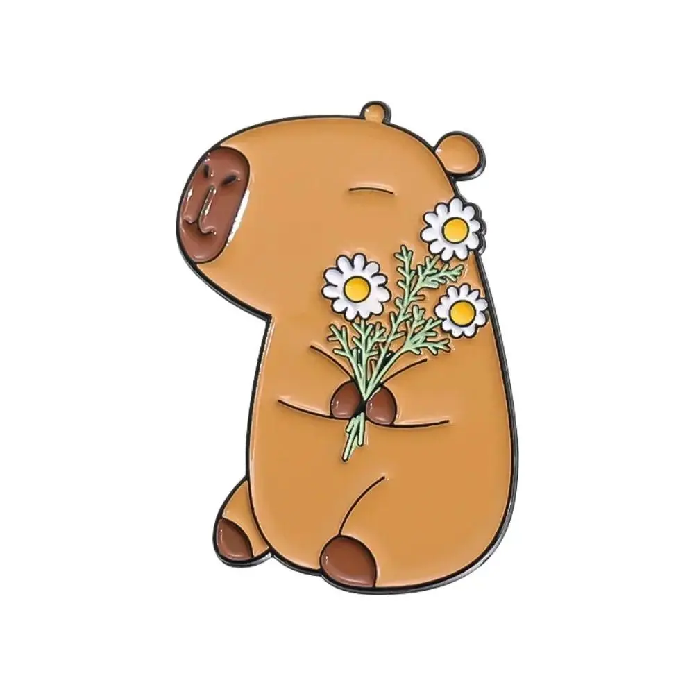 Cute Capybara Enamel Pin, Cartoon Animal Copper Brooch for Backpacks and Shirts, Collectible Unisex Jewelry Gift for Kids, Collectibles, Kids Gift, Unisex Wear, Size Variation, Lapel Clip, Birthday, Daily, 1-2% Difference, Pins For Backpack, A, Jewelry Gi