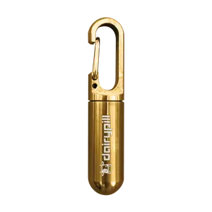DairyPill Key Pod Mini - Tiny & Discreet Keychain Holds 4 Pills Waterproof Stainless Steel